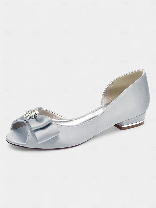 crafted satin in luxurious with a flats sparkling Elegant