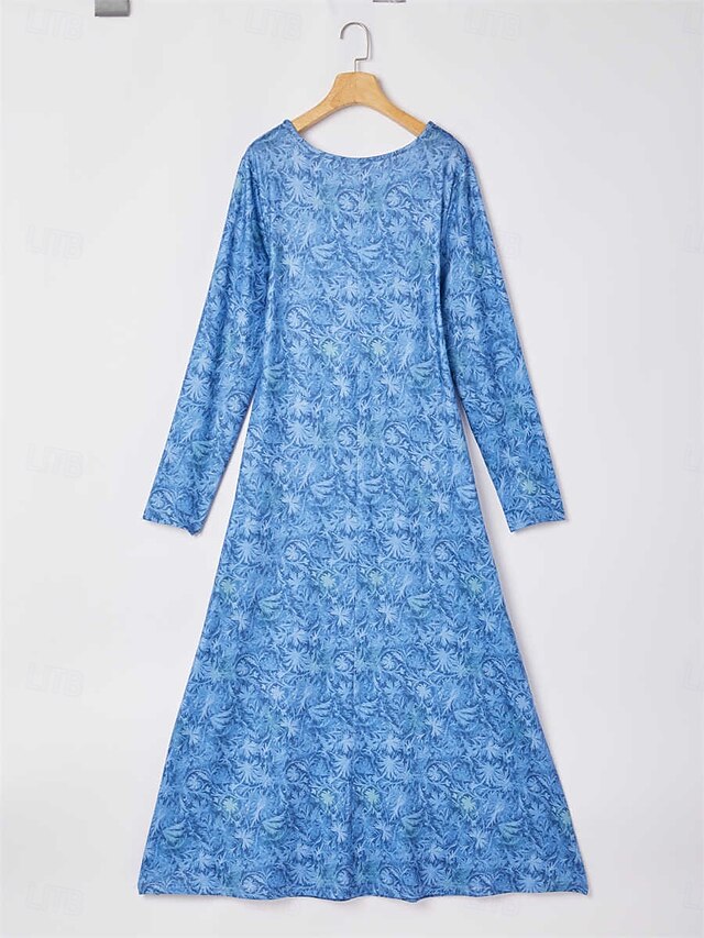 Women's Winter Dress T Shirt Dress Tee Dress Floral Tribal