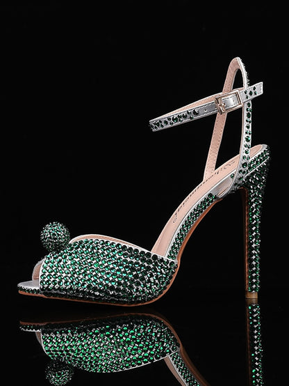 Rhinestone Women's Stiletto Sandals Heel with Embellished
