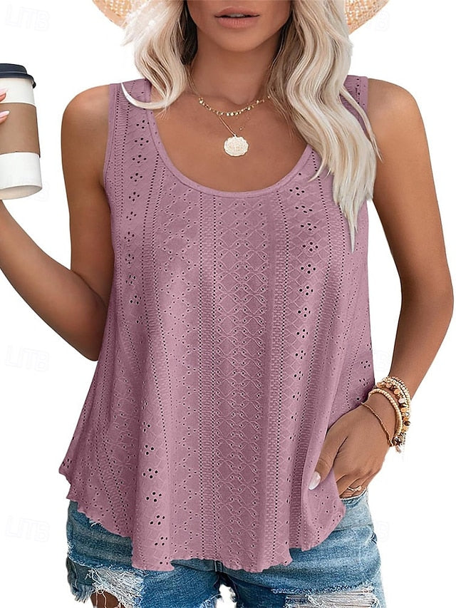 Women's Summer Tops Blouse Eyelet top Dressy Tops Ruched