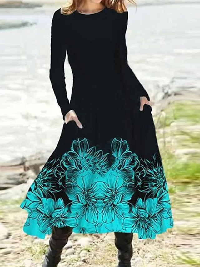 Women's Midi Dress A Line Dress Casual Dress Winter Dress