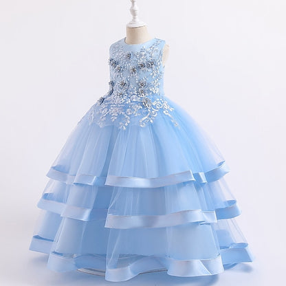 Dress Sleeveless Solid Colored Kids Party Girls' Wedding