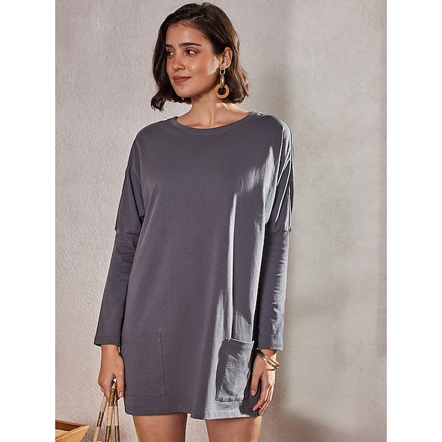 T Shirt Women's Black Yellow Solid / Plain Color Patchwork