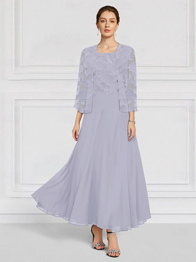 Lace of SkyBurnt Two Mother Bride A-Line Floral the Piece Out