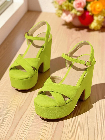 Platform Women's with Strap - Ankle Pink Suede Sandals Hot