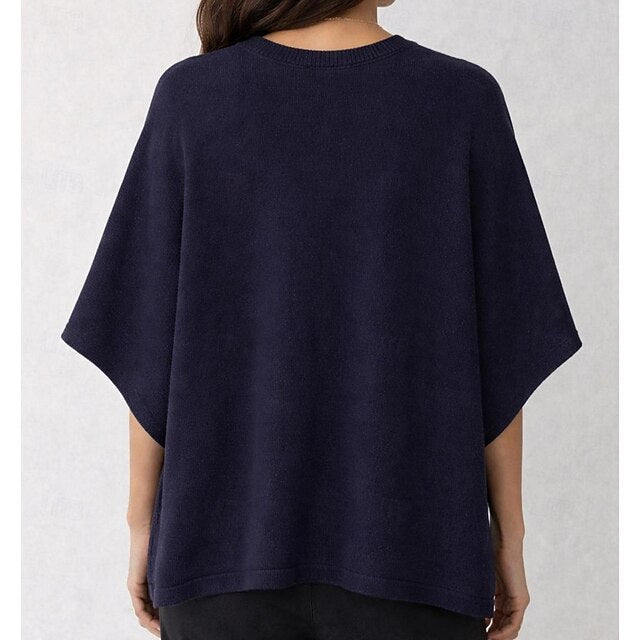 Women's Knit Tee Tee Top Solid Color Elegant Stylish Casual