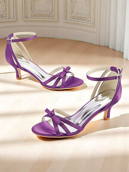 Kitten Satin Heel Vintage Women's Green 1950s Strappy