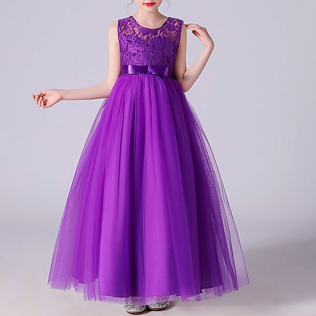 Dress Girls' Gown Girl Flower Party Evening