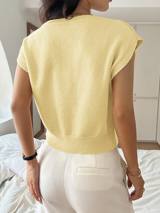 Women's Y2K Knit Tee Elastic Waist 3D Appliques Solid Color