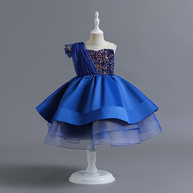 Girls' Dress Sleeveless Wedding Sequin Party Kids