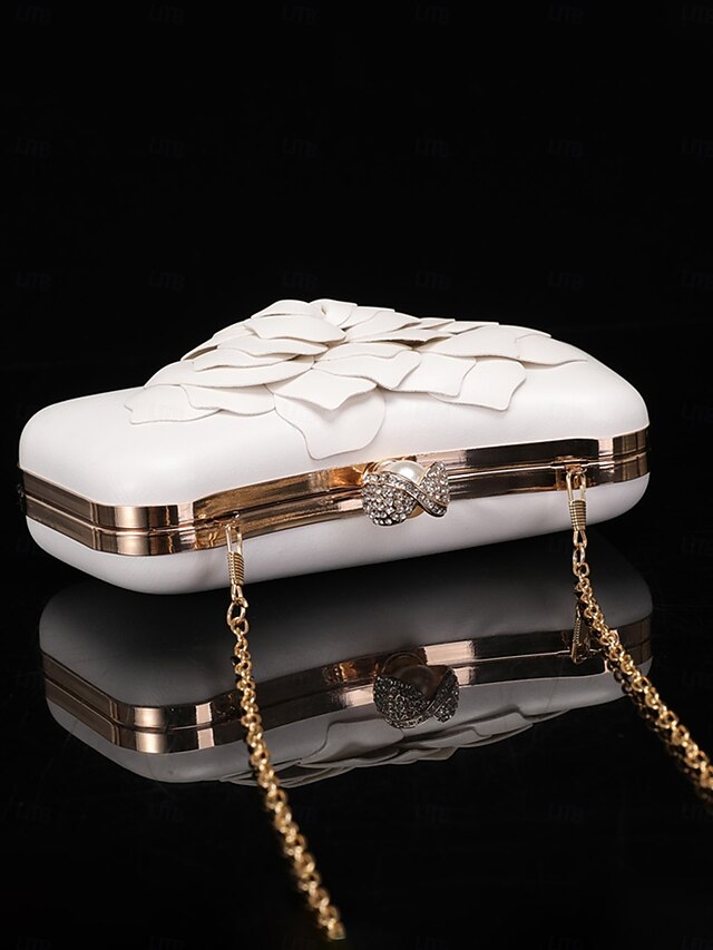 Shoes with Bridal Clutch Matching Floral-Embellished White –