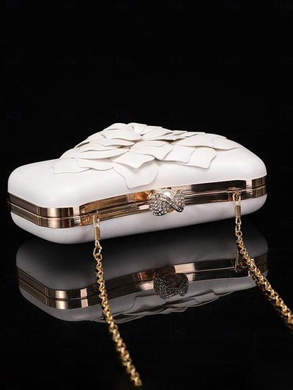 Shoes with Bridal Clutch Matching Floral-Embellished White –