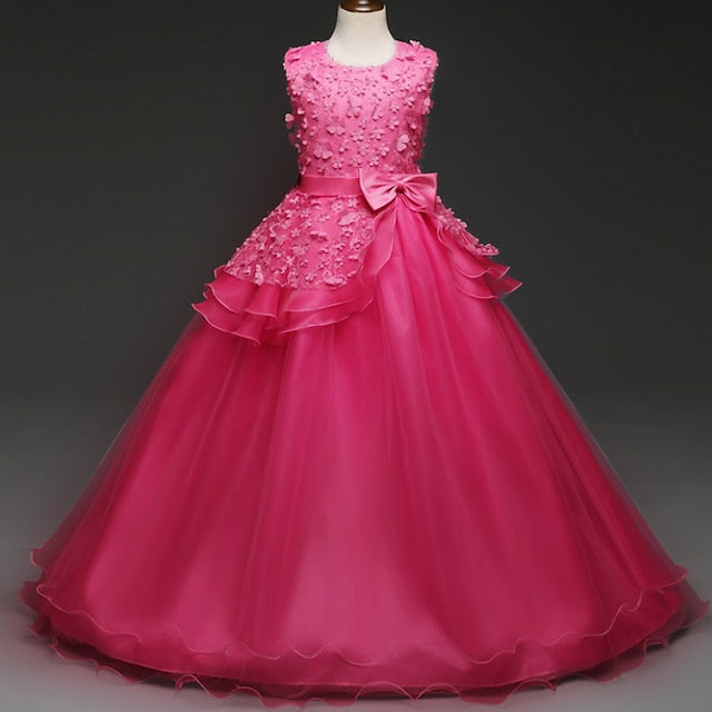 Dress Kids Flower Girls' Colored Girl Solid