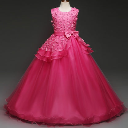 Dress Kids Flower Girls' Colored Girl Solid