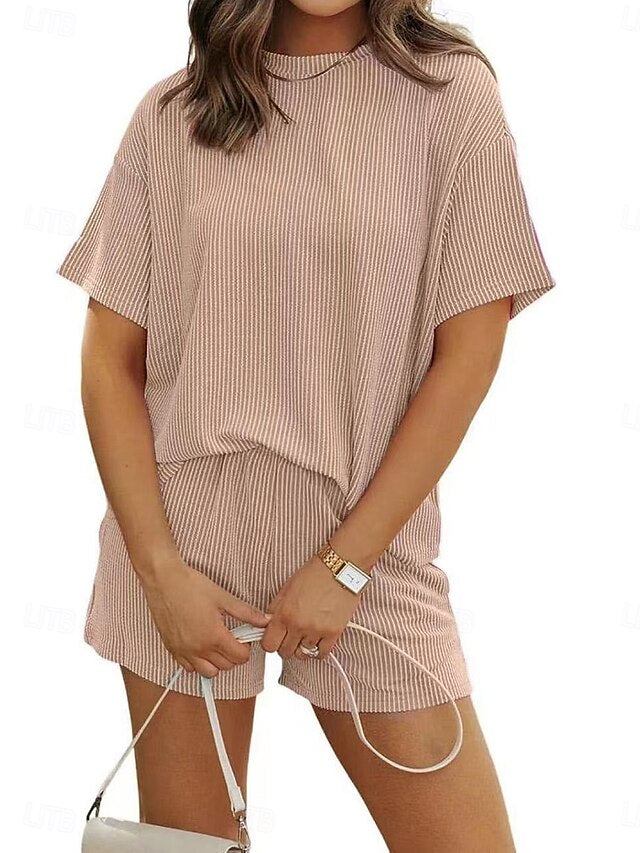 Women's Shorts Sets Bolero Top Short Sleeve Round Neck