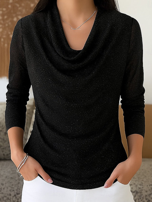 Women's Shirt Elegant Stylish Basic Long Sleeve Regular