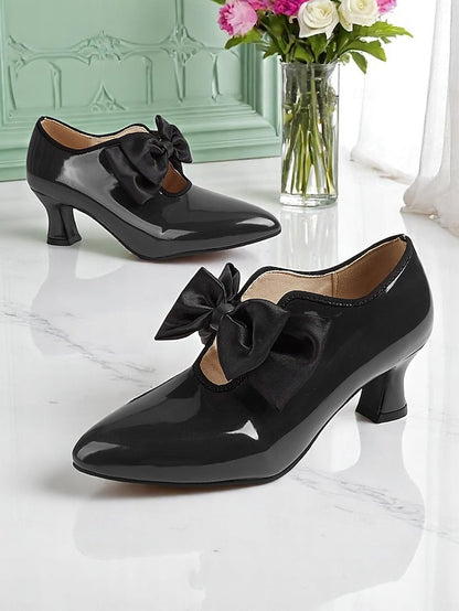 Shoes – Red Vintage 1920s Heel Women's Leather Patent Low