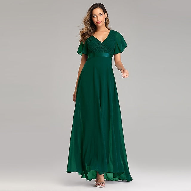 A-Line Ruched Wedding Guest Dress Beach Wedding Elegant Formal