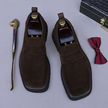 Loafers Leather Men's Suede Business Cowhide -Classic