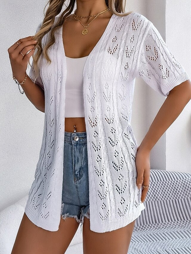Women's Tunic Blouse Eyelet top Eyelet Plain Stylish