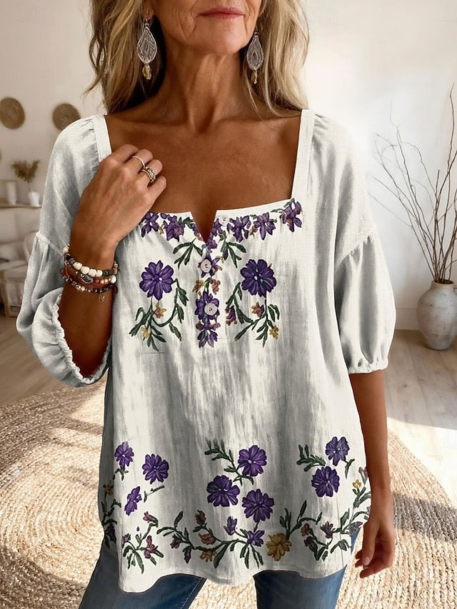 Women's Blouse Print Ombre Graphic Daily Stylish Basic Half