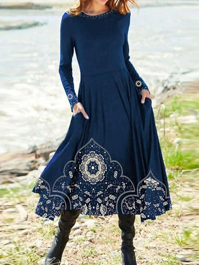 Women's Midi Dress A Line Dress Casual Dress Winter Dress