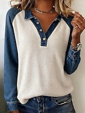 Women's Blouse Plain Vintage Stylish Long Sleeve Shirt