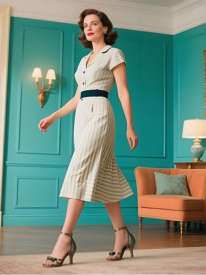 Kitten Satin Heel Vintage Women's Green 1950s Strappy