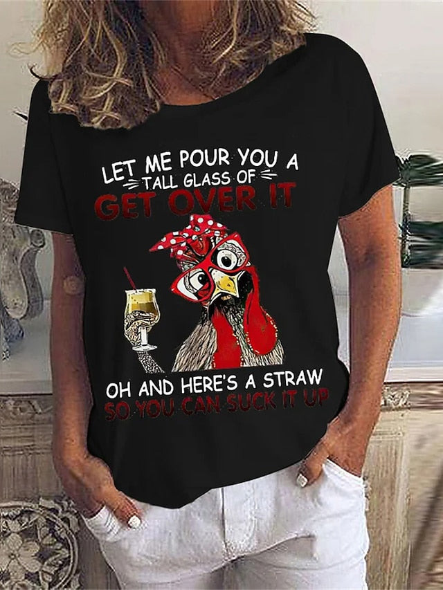 Women's T Shirt Basic Letter Print Short Sleeve Regular