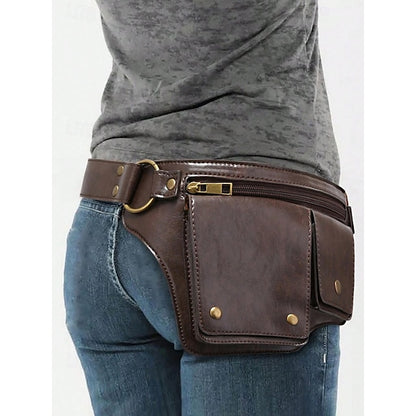 Utility Bag with Vintage Belt Women's Leather Faux