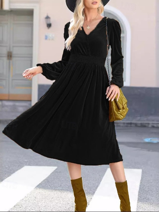 Women's Midi Dress Ruched Dress Modern Daily Outdoor Going
