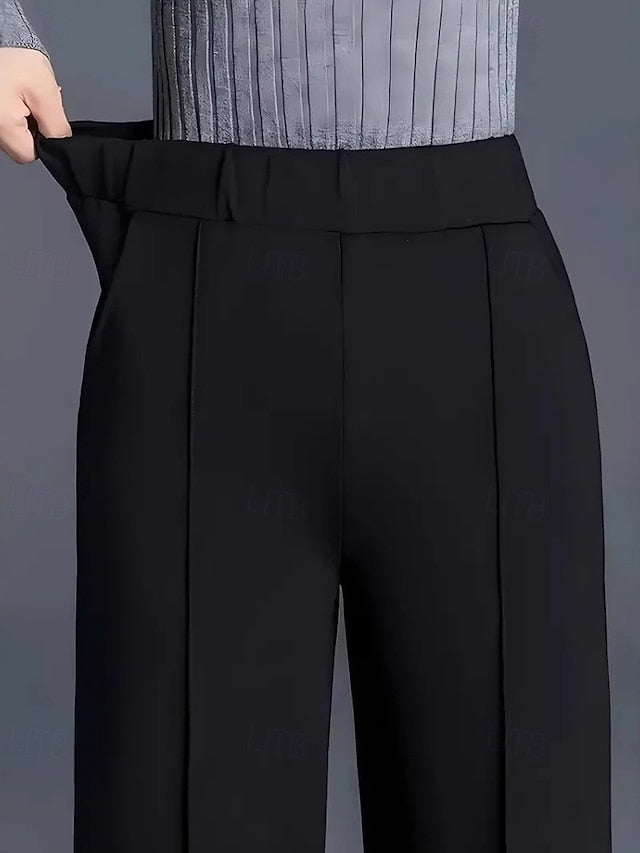 Women's Wide Leg Chinos Streetwear Casual Full Length