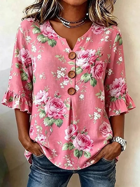 Mardi Gras Women's Shirt Floral Graphic Vintage Stylish