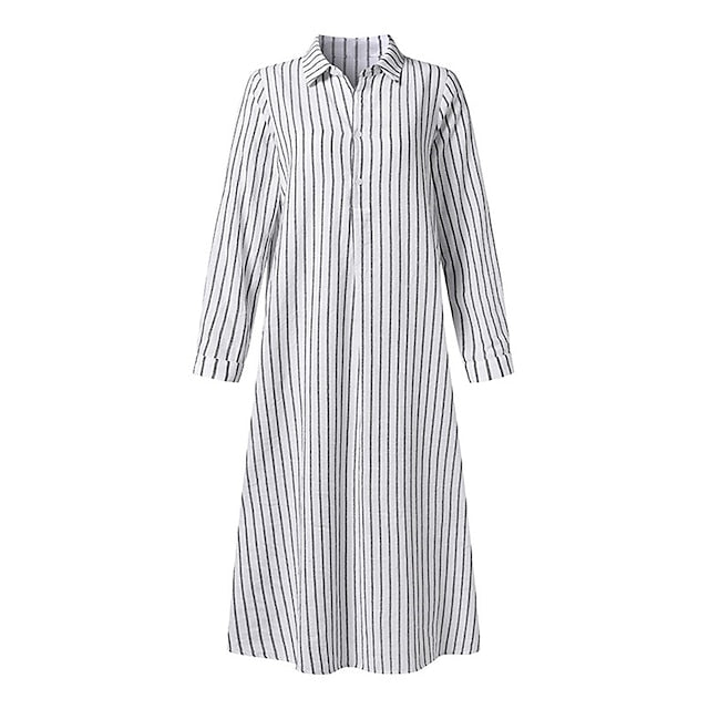 Women's Blue Black White Summer Spring Fall Maxi Dress