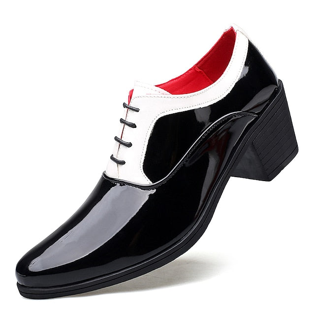 Shoes Patent Men's and Leather Faux Red White – Oxford