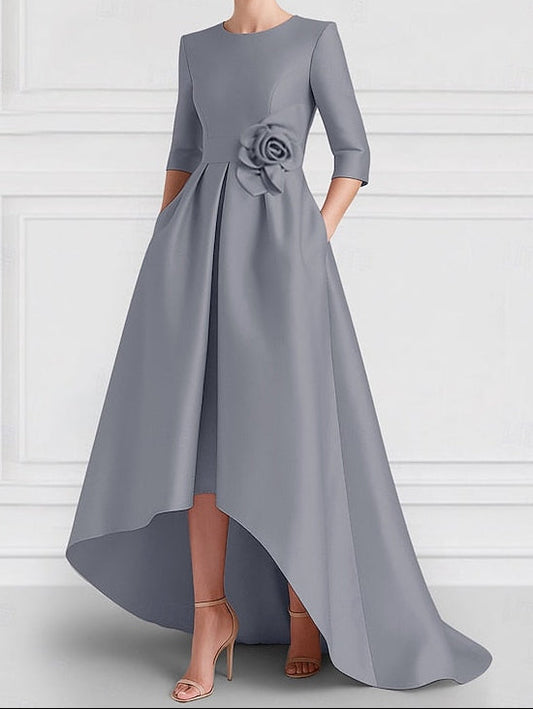 Evening Gown Elegant A-Line Dress Asymmetrical Formal Wedding