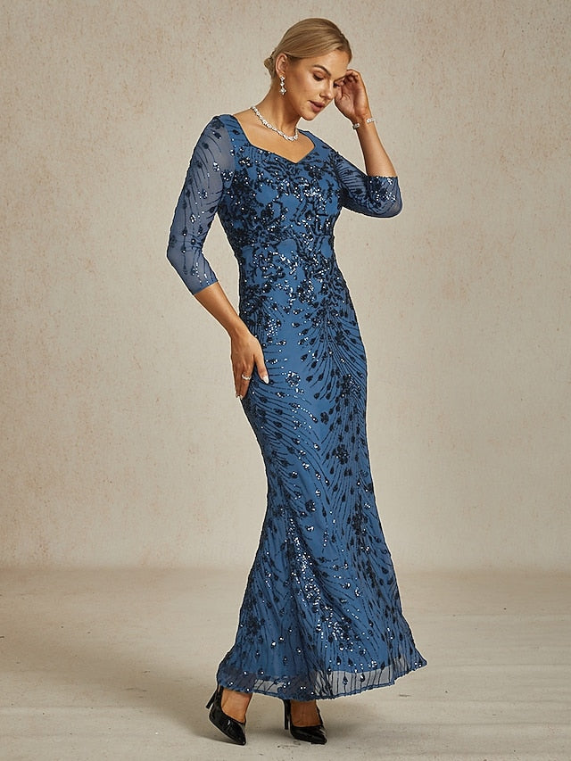 Women's Sequins Maxi Dress Sheath Dress Trumpet Mermaid