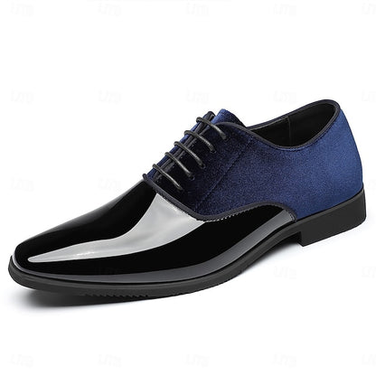 Velvet with and Shoes Glossy Blue Finish White Men's