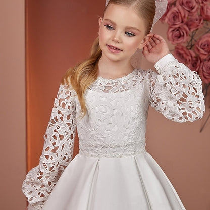 First Dress Communion Solid Girl Flower Girls' Kids