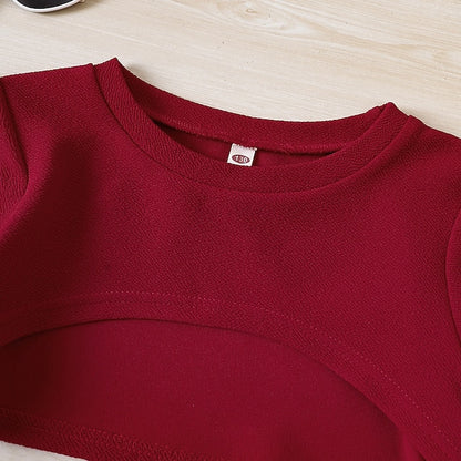 Dress Pieces Long Kids Block Set 2 Girls' Suits Color