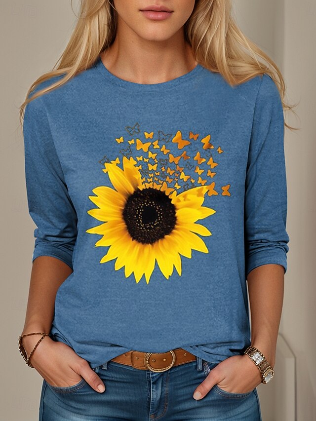 Women's T Shirt Print Floral Graphic Vintage Stylish Casual