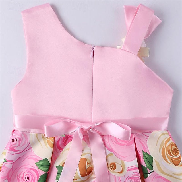 Flower Dress 3D Party Summer Sleeveless Easter Girls'