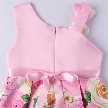 Flower Dress 3D Party Summer Sleeveless Easter Girls'