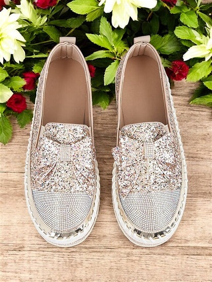 – Rhinestone Loafers Sparkling Glittery Women Slip-On for