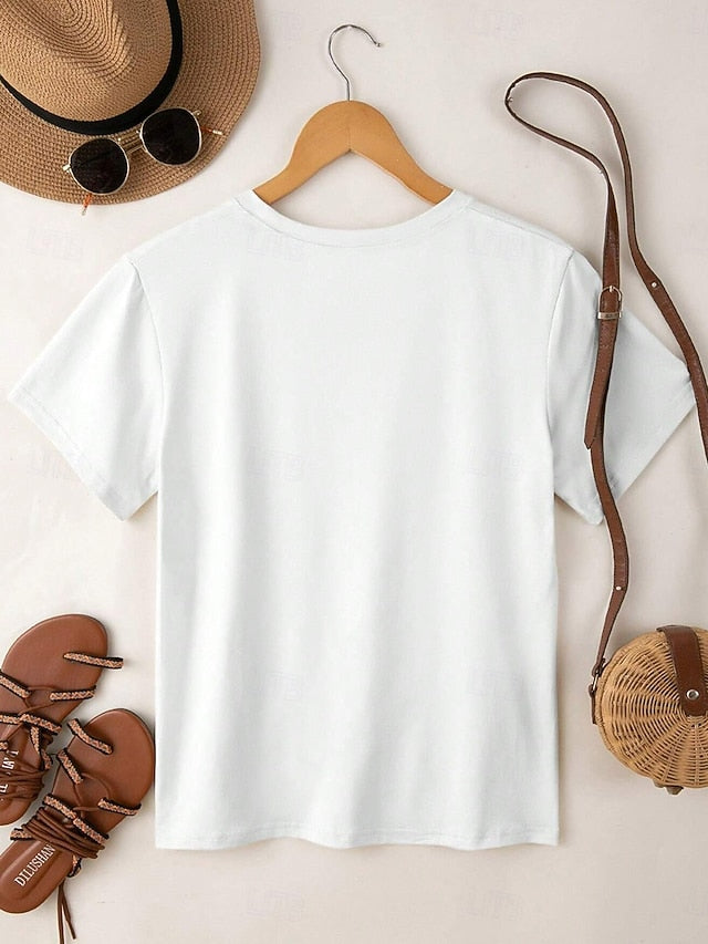 Women's T Shirt Print Graphic Horse Casual Short Sleeve