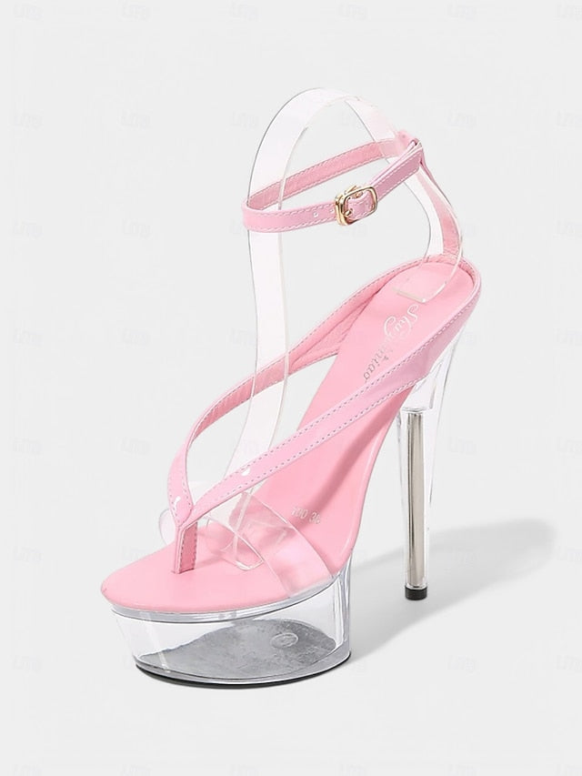Nightclub Sexy Sandals – Heel Clear Lavender Platform