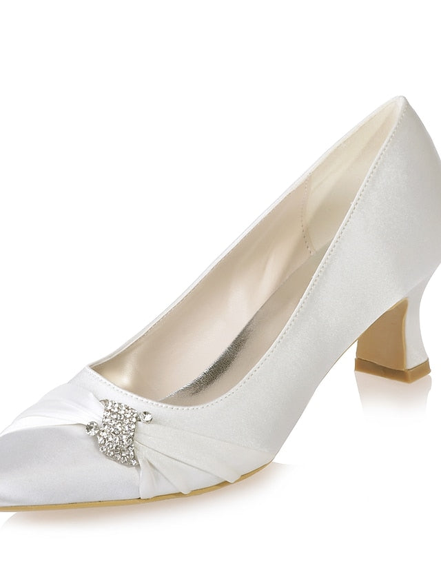 Blue Kitten with Rhinestone Satin Bow Women's Royal Heels