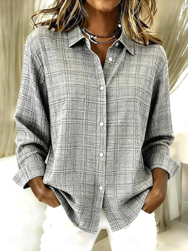 Women's Shirt Blouse Patchwork Buttons Print Graphic