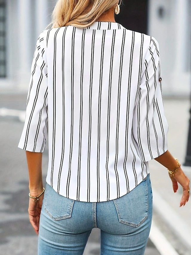 Women's Shirt Striped Shirt Casual Shirt Striped Stylish