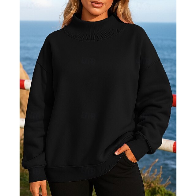 Women's Fleece Sweatshirt Pullover Sweatshirt Long Sleeve